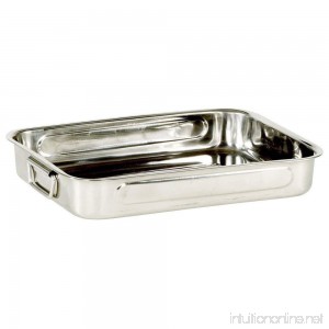 My Basics Oven Baking Pan Roasting with Drop Handles Stainless Steel 16 Inches - B007K4ZMPM
